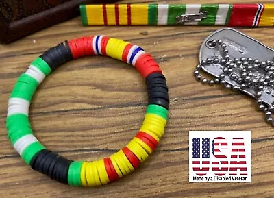 Beaded Vietnam Service - Vietnam Campaign - National Defense Ribbon Bracelet • $29.95