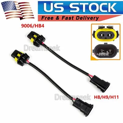 9006 Bulb To H8 H9 H11 Conversion Harness Socket Adapter For Headlight Fog Lamp • $8.99