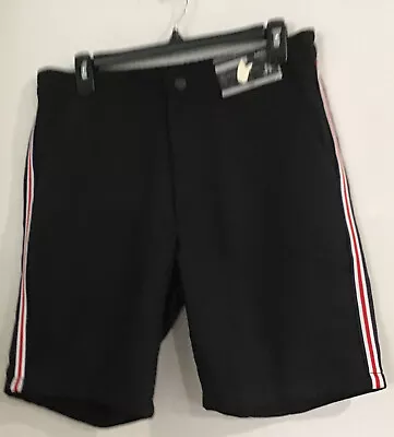 JF J.Ferrar Mens Pull-On Shorts Black Polyester Size M 32-34 Slim MSRP $40 New • $10