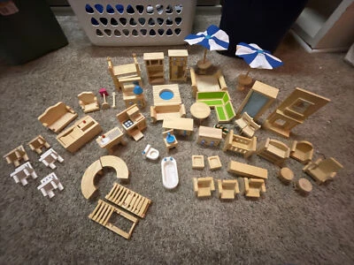 $100 • Buy Huge Hearth Song Wood Dollhouse Furniture Lot