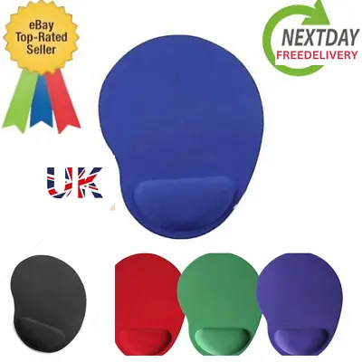 £3.49 • Buy Black Anti-slip Mouse Mat Pad With Gel Wrist Support Pc & Laptop Uk Seller