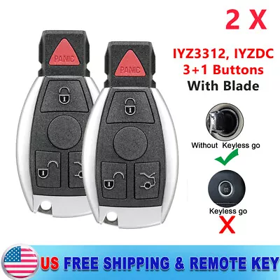 2x Remote Key Fob IYZ3312 For Mercedes Benz S400 S430 S550 GL450 GLK350 • $29.89