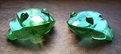 $79 • Buy Pair Val St. Lambert De Sousa Like Green Crystal Frog Paperweights MCM Wonderful