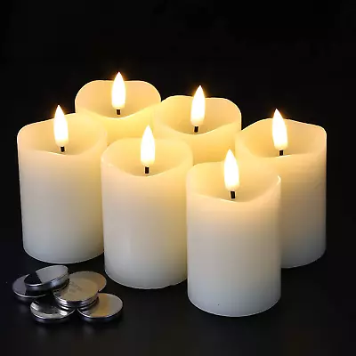 Timer Flameless Votive Candles 2 X 3 Flickering Small Led Pillar Candles Batte • $33.52