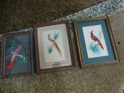 3 Virginia Miller And Rhoads Dep't Store Vintage Bird Feather Art Decorations • $48.99