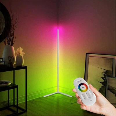 £40.95 • Buy Minimalist LED RGB Corner Floor Lamp Lights Dimmable Remote Control & White Base