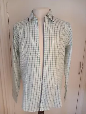 Mens Shirt Long Sleeve Italian Brand NARACAMICIE Made In Italy L Size Fitted • £18.50