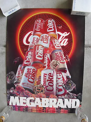 Vintage 1990 Coca Cola Classic Coke Diet Megabrand Store Poster 18x24 Inches • $35