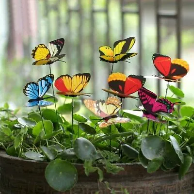 10pcs Waterproof Butterflies Garden Wall Art Ornament Wedding Home Outdoor Decor • £3.99