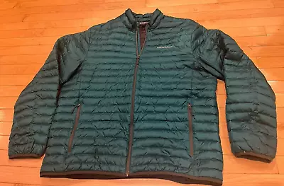 🔥Eddie Bauer Puffer Jacket Mens XL GREEN Quilted EB700 Down Coat Packable🔥 • $55