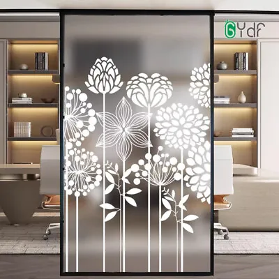 Floral Frosted Window Film Door Privacy Stained Glass Sticker Translucent Decor • $13.29