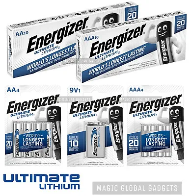 ENERGIZER AAAAA9V ULTIMATE LITHIUM BATTERIES 1.5v LR6 L91 20 YEARS EXP • £8.95