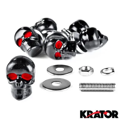 6X License Plate Frame Bolt Screw SKULL Fastener Motorcycle For Harley Yamaha • $9.99