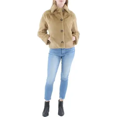 Vince Womens Faux Fur Cozy Outerwear Trucker Jacket Coat BHFO 3097 • $110.99