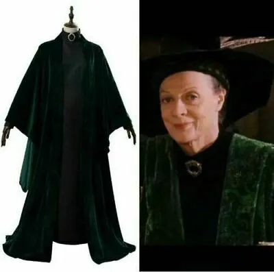 NEW! Cosplay Professor Minerva McGonagall Costume Halloween Outfit Hat • $48.45