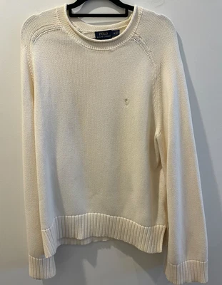 $78 • Buy  Ralph Lauren  Cream/White Cable Knit Pullover Sweater Jumper - Size M