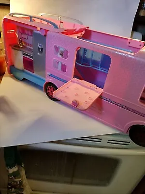 $25 • Buy 2016 Mattel Barbie Pink Dream Camper Motorhome Van RV - Expanding/Foldout GUC