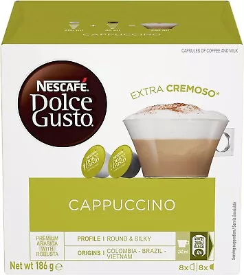 NESCAFE Dolce Gusto Cappuccino 24 Coffee And 24 Milk Pods Capsules Brand New AU • $13.16