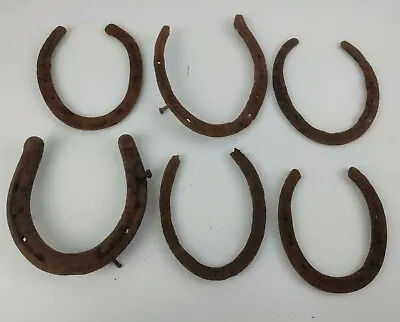 $38.99 • Buy 6 Old Lucky Horse Shoes Various Sizes Rusty Crusty Industrial Cowboy Decor 