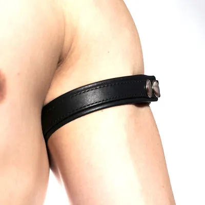Prowler Black Leather Bicep Band Snap Fastener Armband Gay Straight Sex Toy • £16.50