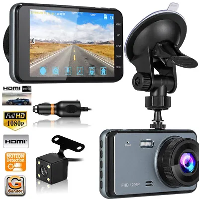 Dash Cam For Cars Front And Rear Dual Cameras FHD 1296P W/ Night Vision & 4 LCD • $127.29