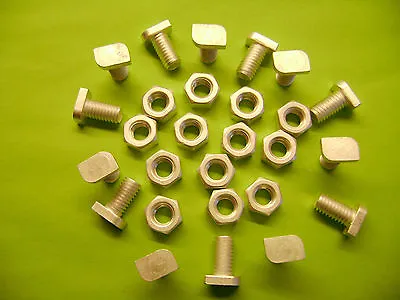 10 ALUMINIUM GREENHOUSE CROPPED HEAD 11MM BOLTS AND NUTS (see Also Z +W Clips ) • £4.49