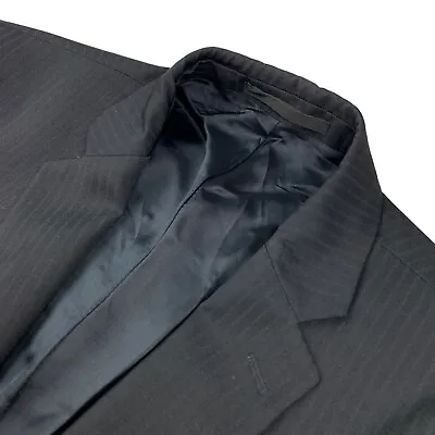 Gianni Versace Men’s 100% Wool 2-Button Blazer Black Shadow Stripe • 40R US • $66.49