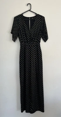 $16 • Buy Sportsgirl Black And Gold Full Length Jumpsuit Size 8
