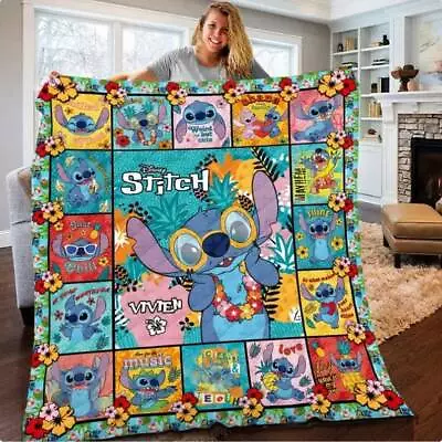 Disney Lilo And Stitch Blanket Personalized Custom Stitch Hawaii Blanket • $42.99