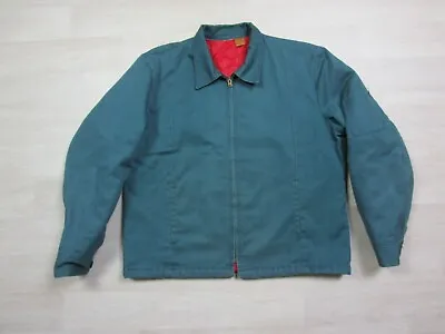 Vintage 1970s WRANGLER BIG BEN Green Twill Work Mechanic Jacket (L) Mens Quilted • $67.98