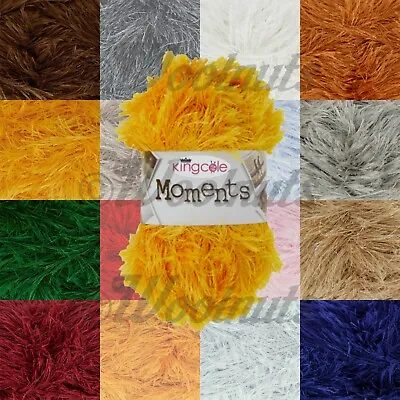 £1.89 • Buy King Cole MOMENTS DK Crochet Knitting Craft Fluffy Eyelash Yarn 50g