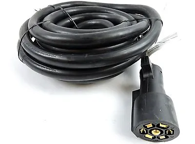 15 Foot 7 Way Trailer Cord Wire Harness Light Plug Connector Molded RV Cable • $39.99