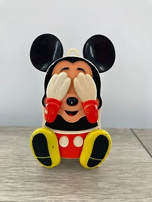 Vintage Mickey Mouse Disney Productions Toy Wind Up Music Box Peek A Boo Musical • $12.99