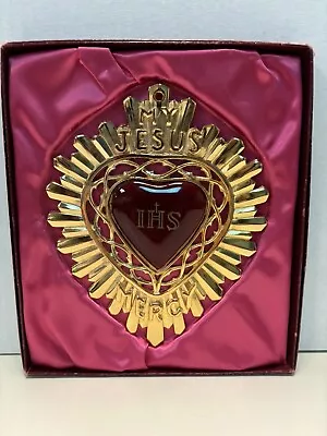 Vintage Sacred Heart Ex Voto IHS My Jesus Mercy In Original Box • $48