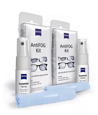 ZEISS AntiFOG Kit 15 Ml Spray And Treated Cloth Pack Of 2 • £7.89