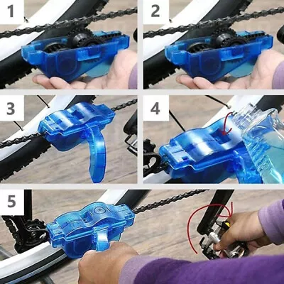 Bicycle Road MTB Brushes Cleaning Kit Bike Chain Cleaner Set Cycle Portable Tool • $10.98