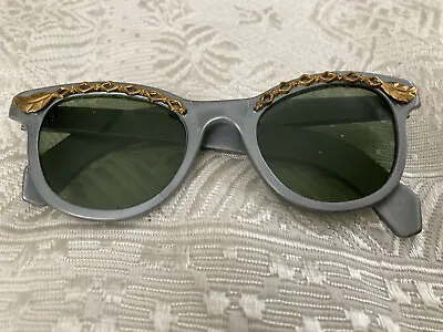 $75 • Buy Vintage 50's Willson Women's Gray Plastic Jeweled Sunglasses