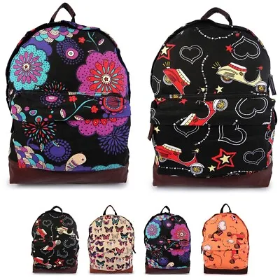 £5.95 • Buy Ladies Girls Canvas Backpack Novelty Prints School Travel Lightweight Bag 16 