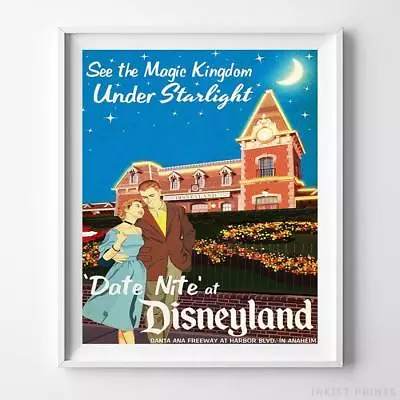 Disney Poster Date Nite Under Starlight Disneyland Home Decor Print UNFRAMED • $7.95