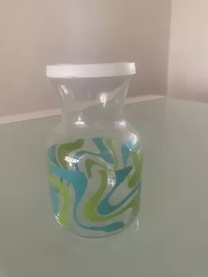 Vintage Retro Crown Corning Geometric Pattern Glass Jar / Carafe With Lid 900ml • $20