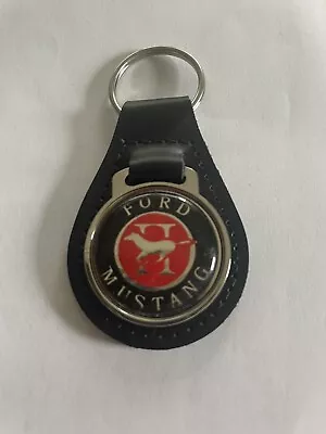 Ford Mustang II Keychain Ford Black Leather Key Chain • $19.49