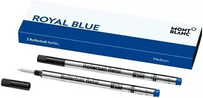 Montblanc Rollerball 2 X Pen Refill Medium Royal Blue 124504 • $26.50