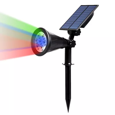 Solar Spot Lights 7 LED Colour Changing Projection Stake Garden Light Outdoor Uk • £10.99