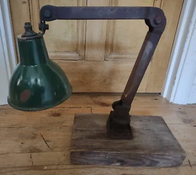 £89.95 • Buy Vintage EDL Industrial Machinist Lamp - Factory Enamel Bench Light Anglepoise