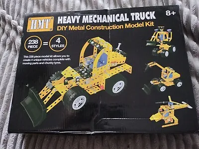 Brand New In Box DIY Construction Metal Model Kit 4 In 1 Truck Digger HMT Build • £4.99