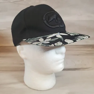 ECKO UNLTD Hat Snapback Cap Rhino  Adjustable Black Floral Brim Embroidered • $16.95