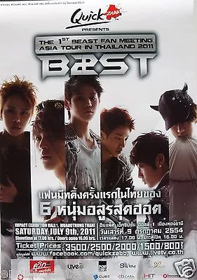 B2ST  1st BEAST FAN MEETING TOUR IN THAILAND 2011  ASIAN PROMO POSTER-KPop Music • $17.31