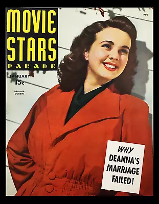 COVER ONLY Movie Stars Parade Magazine January 1944 Deanna Durbin No Label • $9.95