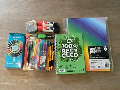 Various Stationery: Fineliner Fountain Ballpoint Pen Highlighter Glue Kids Craft • £3