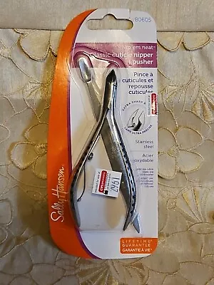 Sally Hansen-CLASSIC Cuticle Nipper & Pusher-80605-STAINLESS STEEL-NEW/CARDED! • $9.49